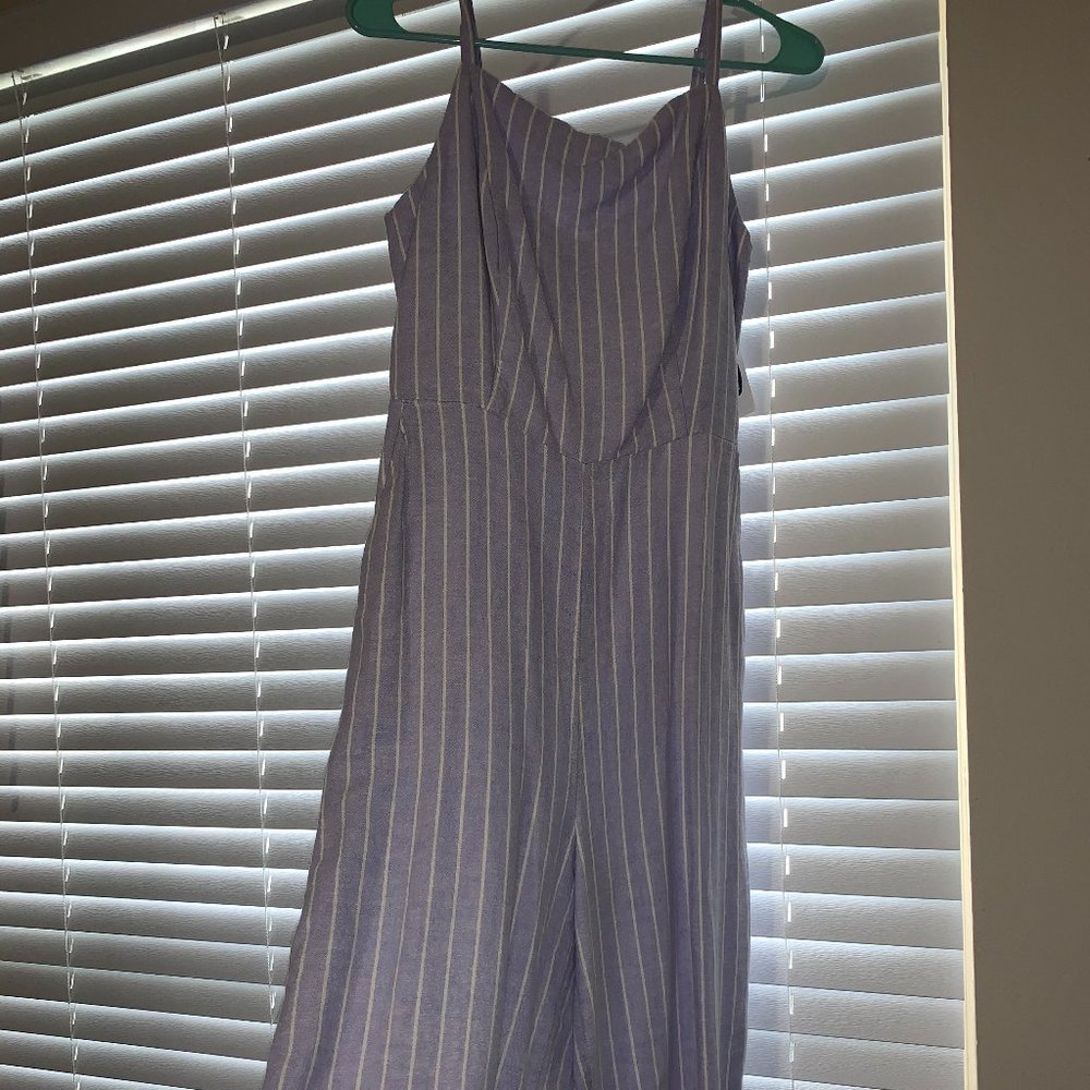 Blue and White striped Jumpsuit